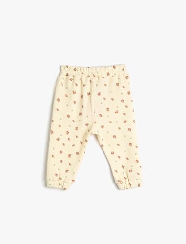 Koton Babygirl Floral Jogger Sweatpants Elastic Waist Cotton