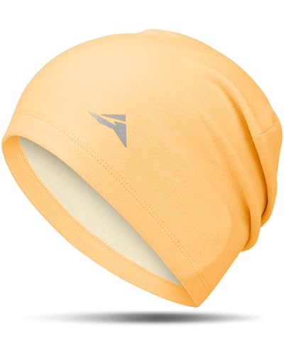 Image of GXCROR Fleece Beanies Flexfit Winter Hats Skull Cap Cycling Cap Reflective Running Gear Bonnet