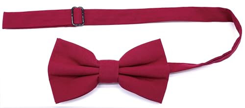 Boys Cotton Bow Ties 5 Pieces,Classic BowTies Pre-tied Adjustable Solid Color Bowtie For Kids4