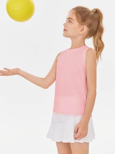 Image of Haloumoning Girls Tank Tops Kids Sleeveless Athletic Lightweight Cute Summer Top Dancewear 5-14 Years