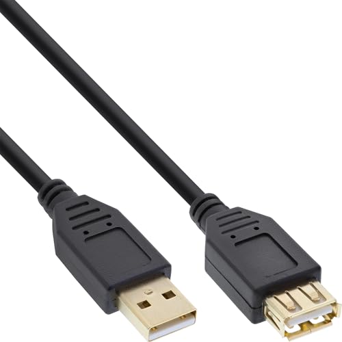 InLine 34611S USB 2.0 Verl&auml;ngerung, Stecker / Buchse, Typ-A, schwarz, Kontakte gold, 10m