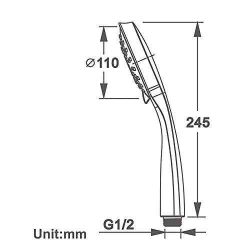 Cabezal de Ducha Manual Laseve Redondo ABS Cromado miniatura 7