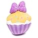 Buckle-Down Disney Squeaky Plush Dog Toy for Large, Medium & Small Dogs, Daisy Duck Script Cupcake with Pink Bow, 3.5