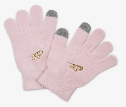 Nike Big Kids' Girls White/Gray Beanie and Gloves Set3