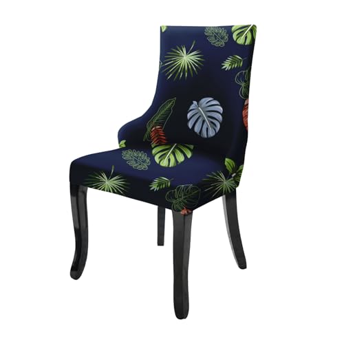 Image of House of Quirk Wingback American Side Chair Slipcover-Accent Chair Cover Slipcover with Arm,Washable Dining Chair with Nailed Trim Protector for Dining Living Room (Tropical Teal)