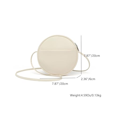 Image of Circle Crossbody Bag for Women NYLON Circle Purse with Zipper Adjustable Knot Shoulder Straps