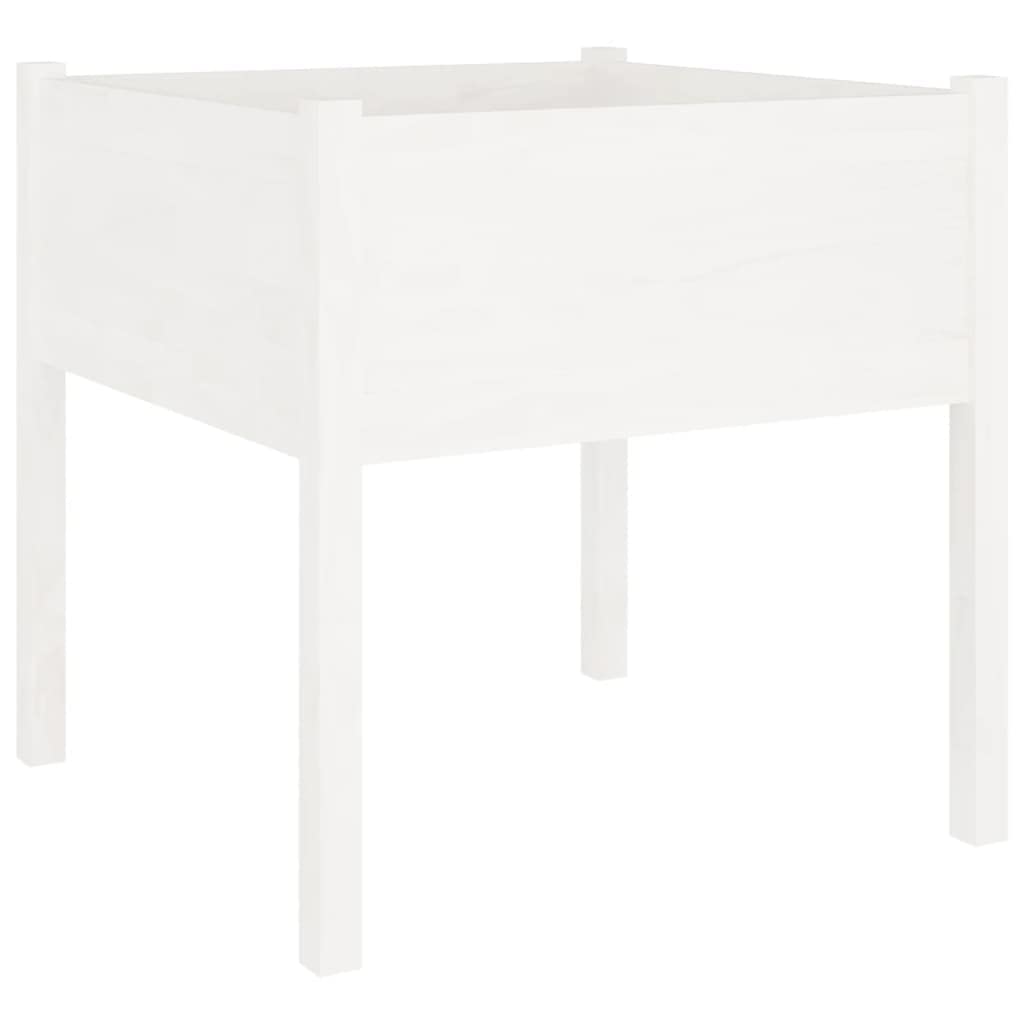 vidaXL Donice ogrodowe, 2 szt., białe, 70x70x70 cm, drewno sosnowe