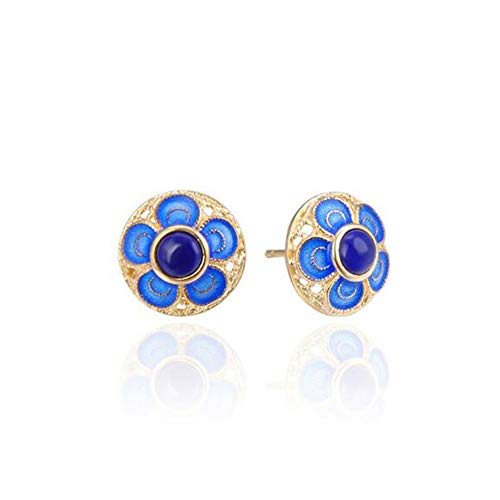 Pendientes de plata S925 Cloisonné un regalo sofisticado con arte tradicional 2