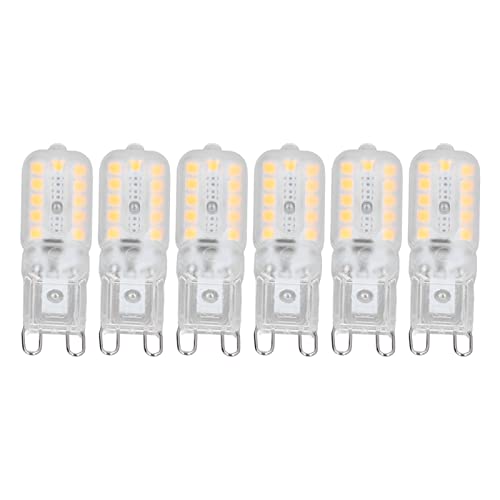 Yosoo Bombilla LED G9 Dimmable, 6pcs 5W G9 Limitación para Lámparas de Mesa de Pared de Techo Colgante, ángulo de Iluminación de 360 ​​grados, RA> 80, Modelo de chip: 22pcs 2835