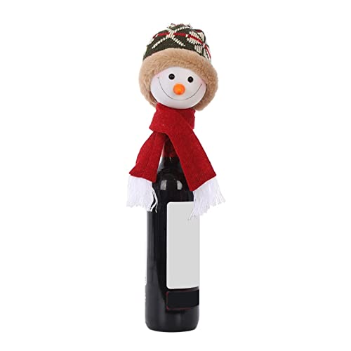 Tkdncbec Christmas Champagne Bottle Cover Dress Up Holiday Party Wine Bottle Cap Decor Home Living Room Decoration Ornaments santa wine bottle bags