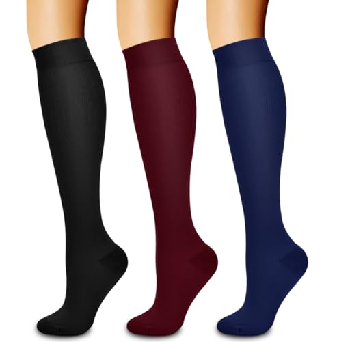 Image of Laite Hebe 3 Pack Medical Compression Sock-Compression Sock For Women and Men Circulation -Best for Running,Nursing,Athletic Sports