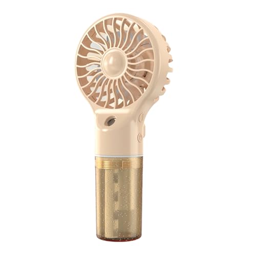 HOOLRZI Ventilador de mano con ajuste de 4 velocidades, ventilador de escritorio, ventilador recargable con nebulización de agua de 4 velocidades