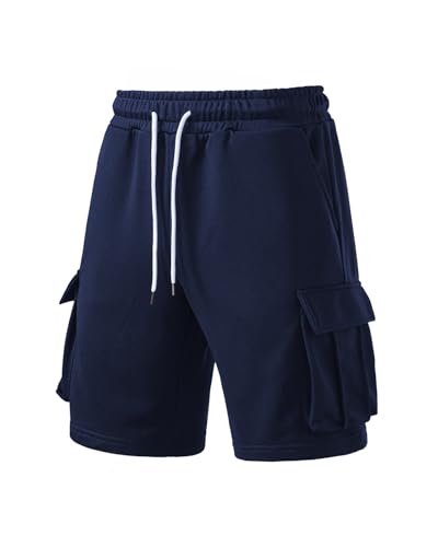 Image of Men's Cargo Sweat Shorts Casual Workout Athletic Jogger Gym SweatShorts