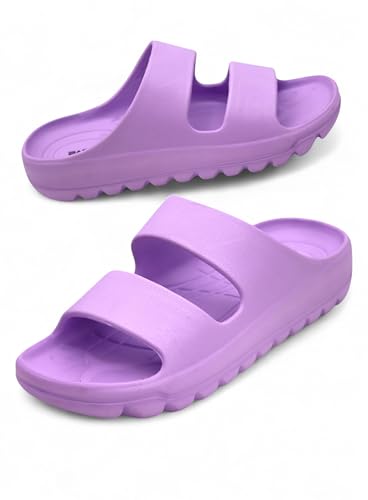 Image of SVAAR Soft EVA Double Strap Slippers for Men | Stylish Anti-Skid Slides with Arch Support & Bouncy Sole | Lightweight Indoor Outdoor Comfort