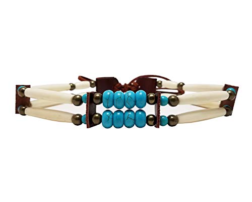 2 Strand White Buffalo Bone Hairpipe Beads Traditional Tribal Choker Necklace