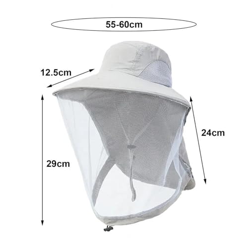 Sombrero mosquitera con cordón a prueba de viento ajustable 6