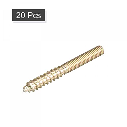 Image of uxcell M5x50mm Hanger Bolts, 20pcs Double Ended Thread Dowel Screws for Wood Furniture