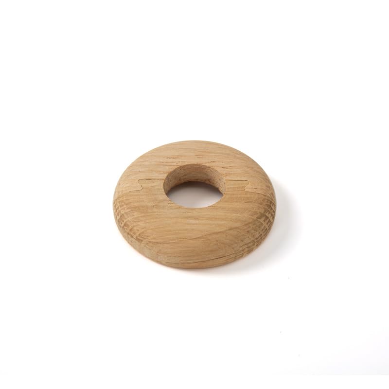 2 x Solid Oak Radiator Pipe Covers - 15mm Wooden Pipe Collars