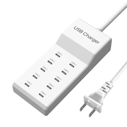 Estación de carga USB de 10 puertos y cargador USB C multipuerto 50W