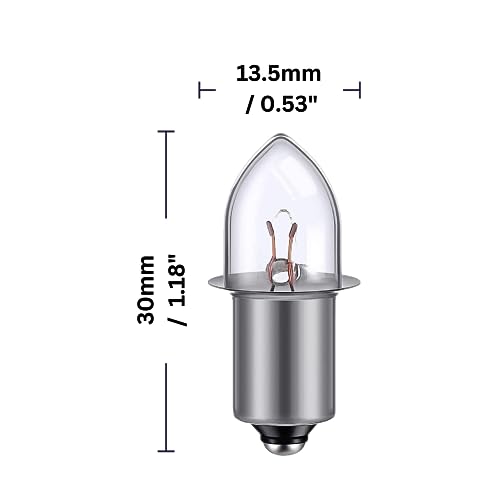 TBE LIGHTING Replacement Torch Bulb 2D 4.8 Volt, 0.75A Bayonet Base P13.5 Krypton Bulbs, Pack of 2 Energy efficient Flashlight Krypton Bulbs to fit a Standard 2D Torches