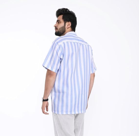 Image of BROWN CULTURE Mens Oversized Printed Casual Shirt | Cotton Blend Shirt | Half Sleeve | Relaxed Fit | Button Down Shirts for Men | Stylish Everyday Wear | Modern Mens Fashion