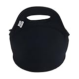 BUILT LB10-BLK Gourmet Getaway Mini Soft Neoprene Lunch Tote Bag-Lightweight, Insulated and Reusable Snack Black