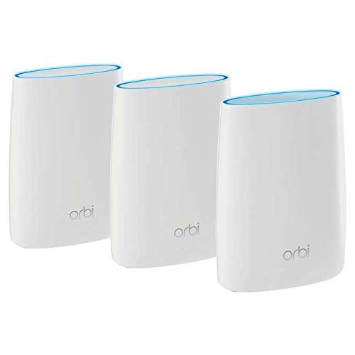 Netgear Orbi Whole Home Mesh WiFi System with Advanced Cyber Threat Protection, 3-Pack (RBK53S-100NAS) (Renewed)