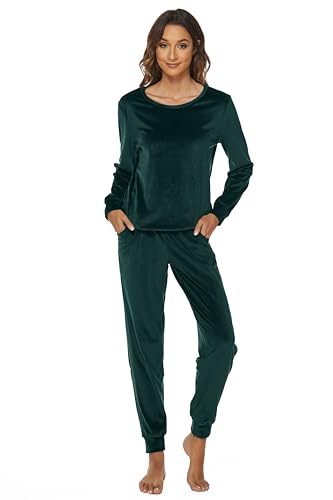 Ietaoo Velours Survêtements Femme Ensemble de Pyjama 2 Pièce Sportswear Jogging Automne Hiver Sweatshirt et Pantalon Sweat Suit Tenue Sport Ensemble...