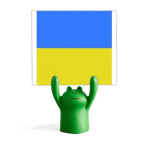 Drapeau Ukraine grenouille décoration bureau et pince mémo maison