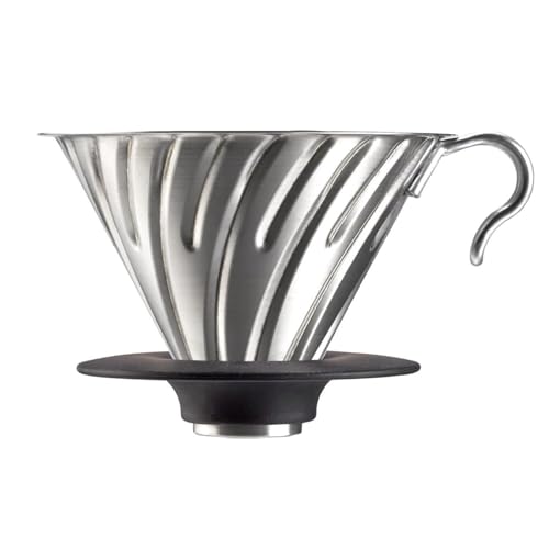 HARIO(ハリオ) V60メタルドリッパー 食洗機対応 シルバー 1-4杯用 日本製 VDMR-02-HSVの商品画像（Amazon）
