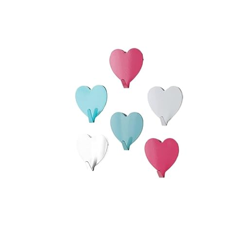SAGESWA Paquete de 10 ganchos de acero inoxidable en forma de corazón, ganchos decorativos de pared de hierro para cocina, baño, oficina y armario, ganchos adhesivos resistentes para utensilios