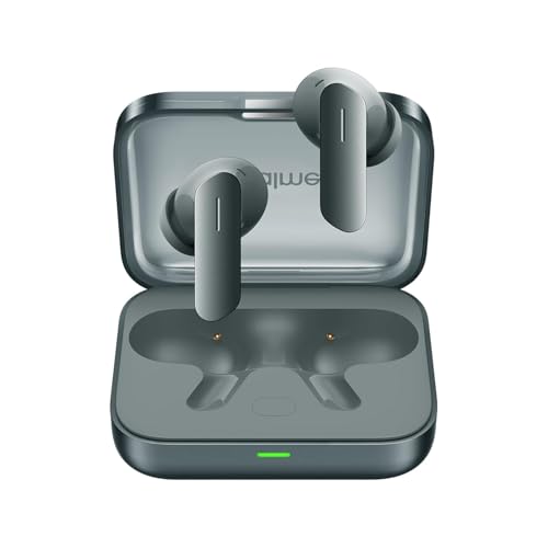 Image of Real Me Air 7 True Wireless,12.4mm Dynamic Bass Drivers,52Hrs Playtime,52dB Hybrid ANC,6 Mic ENC,360 Spatial Audio,Hi-Res LHDC,IP55 Dust & Water Resistant,BT v5.4 TWS for Apple & Android (Moss Green)