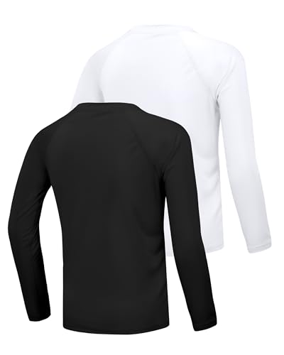 UPF 50+ Boys Swim Shirt, Long Sleeve Rash Guard Youth Kids UV Sun Protection SPF Shirts Fishing Water Beach Surfing2