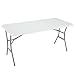 Lifetime 5-Foot Light Commercial Fold-In-Half Table - White Granite