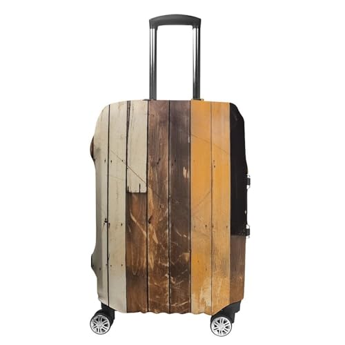Rustic Wooden Luggage Cover Personalization Suitcase Covers Protector Elastic Washable Baggage Cover Anti-Scratch For Traveling, Aircraft Consignment S