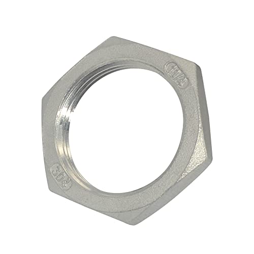 Megairon Stainless Steel 304 O-Ring Groove Cast Pipe Fitting,Hex Locknut,1-1/4" Npt Female #TOP3