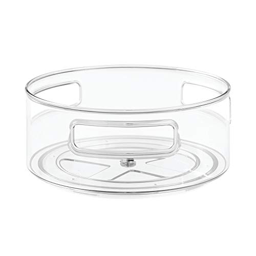 Organiseur Lazy Susan transparent avec poignées intégrées et rotation fluide 360° - 3
