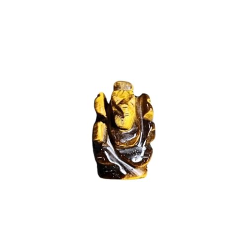 Image of Soulwise Tiger Eye Crystal Ganesha Healing Crystal for Wisdom, Confidence, Success, and The Removal of Obstacles, Statue, Home-Decor, Sculpture Meditation, Ganesha Idol, Gift, Showpiece.