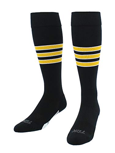 Image of Baseball & Softball Socks | USA Made Dugout Series Striped | Over the Calf | Sizing for Youth Boys, Girls, Men, & Women's