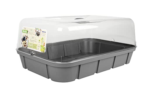 EDA - Mini Serre de Culture 15,7 litres - Taille L - 56 x 38 x 24 cm - Gris Anthracite