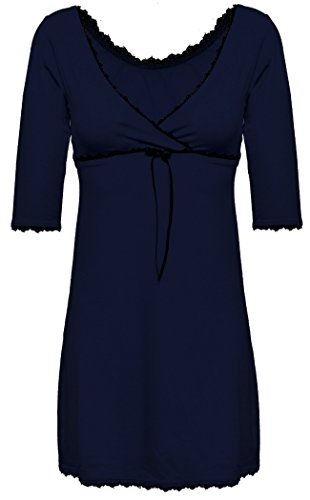 DKaren-Lingerie Déshabillés en Viscose MAGNOLIA (XS - 2XL), Bleu Foncé, s Cover