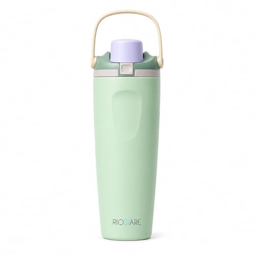 Image of Rioware 900ml Vacuum Insulated Stainless Steel Tumbler with Flip Cap | 304 Grade Steel | 8 Hrs Hot & 14 Hrs Cold | Leakproof Travel Coffee Mug | Large Capacity Water Bottle with Handle | BPA Free