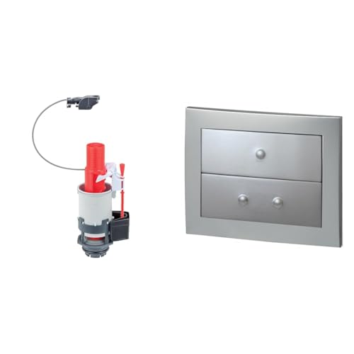 Wirquin lot de 2 : 1 mécanisme de chasse d'eau wc suspendu + 1 plaque de commande Egal double chasse