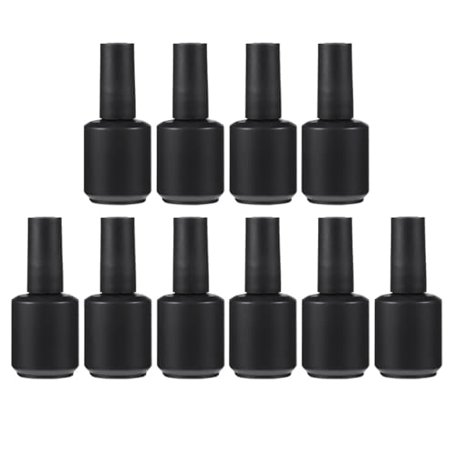 Botellas vacías de vidrio negro contra derrames, frascos de 15ml para llevar tus esmaltes