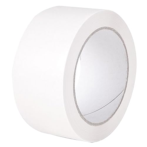 Ruban d'emballage Ruban adhésif en polypropylène coloré Ruban adhésif pour colis roulants Silencieux Heavy Duty Boîte colorée Emballage Ruban adhésif acrylique 50 mm x 66 m de long (1, Blanc)