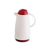 ROTPUNKT Isolierkanne 200 Christine 0,5 l | Zweifunktions-Drehverschluss | BPA-frei - gesundes Trinken | Made in Germany | Warm + Kalthaltung | Glaseinsatz | White/Plum