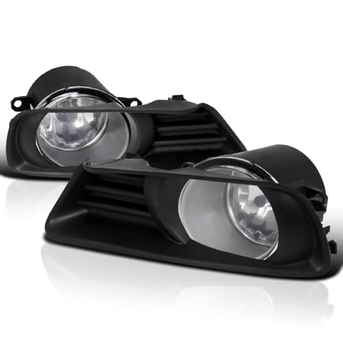 SPEC-D TUNING Clear Bumper Driving Fog Lights + Bulbs + Switch Compatible with 2007-2009 Toyota Camry L+R Pair Assembly