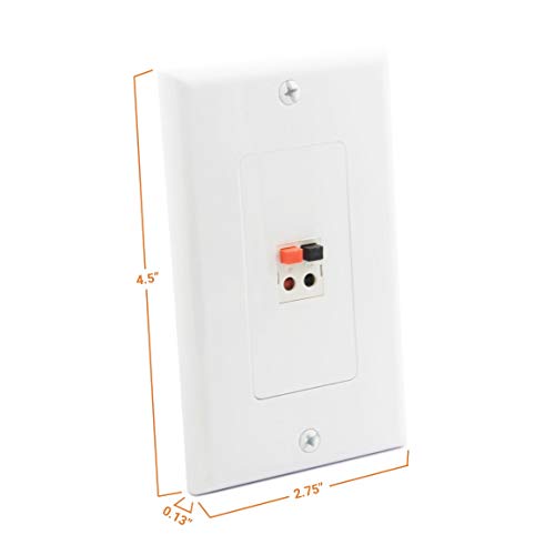 Plaque murale haut-parleur Diytech blanc lot de 5 pour câble d'enceinte