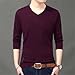 Generic Men's V-Neck Knitted Long Sleeve Clothes All-Match Shirt Top Yellow M