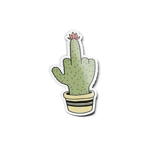PACK AUTOCOLLANTS STICKERS Vinyle Cactus Doigt d'Honneur Plante Humour Qualité Fleur lover Fuck Résistant Intempéries et Uv extérieur Pour Ordinateur et...